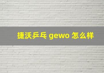 捷沃乒乓 gewo 怎么样